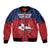 Personalized Dominican Republic Sleeve Zip Bomber Jacket Dominicana Flag Map