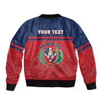 Personalized Dominican Republic Sleeve Zip Bomber Jacket Dominicana Flag Map