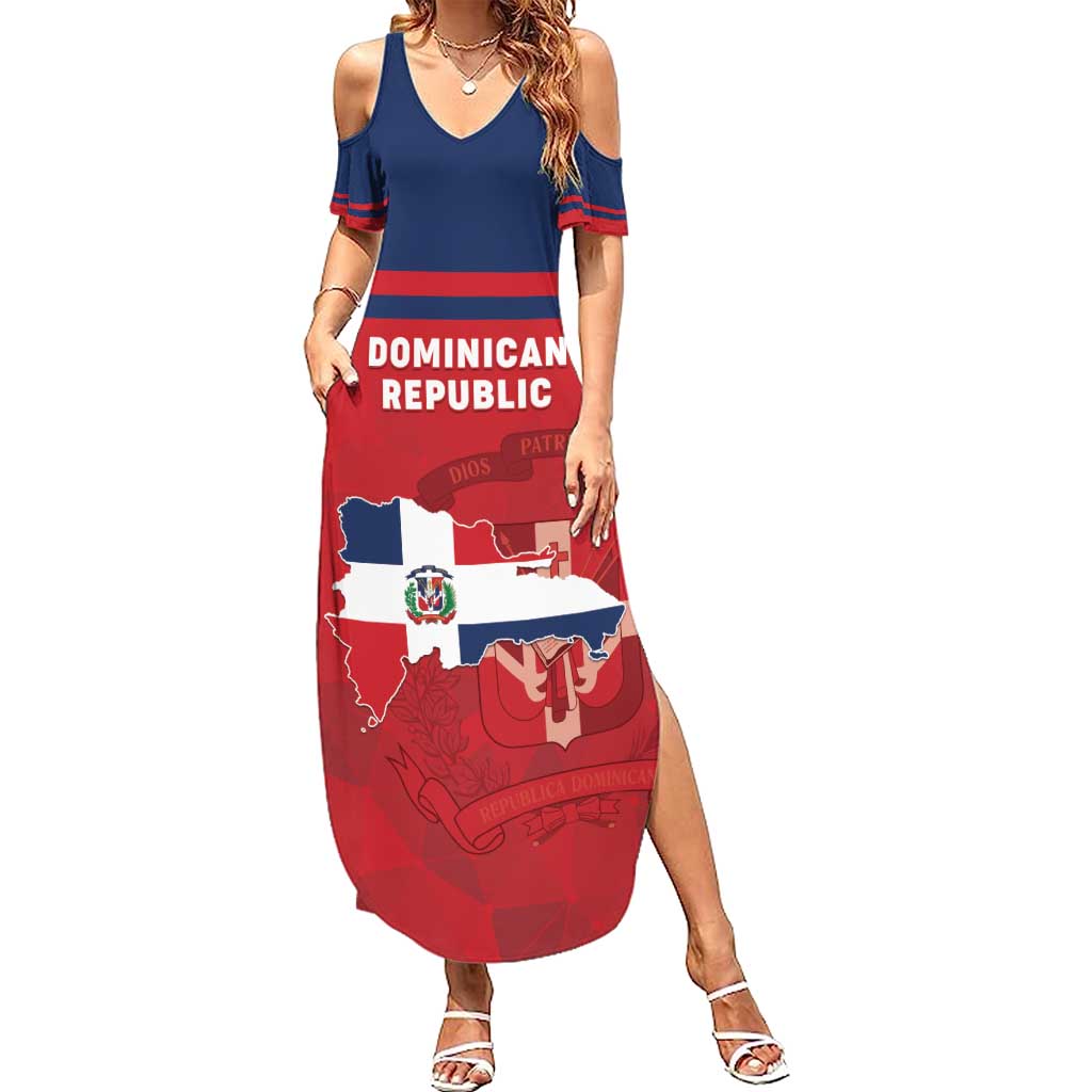 Personalized Dominican Republic Summer Maxi Dress Dominicana Flag Map