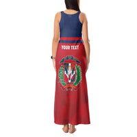 Personalized Dominican Republic Tank Maxi Dress Dominicana Flag Map