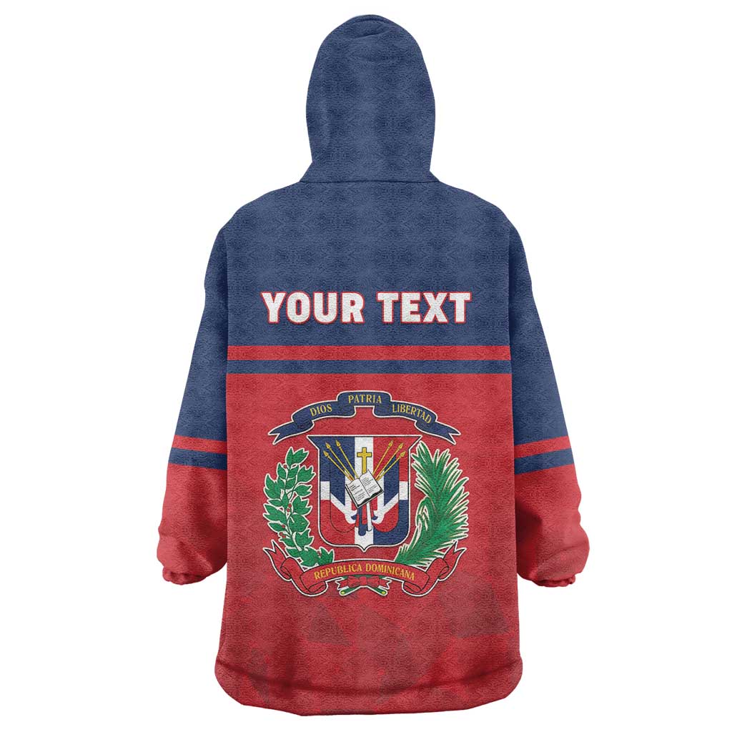 Personalized Dominican Republic Wearable Blanket Hoodie Dominicana Flag Map