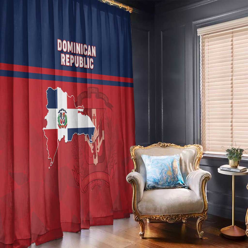 Dominican Republic Window Curtain Dominicana Flag Map