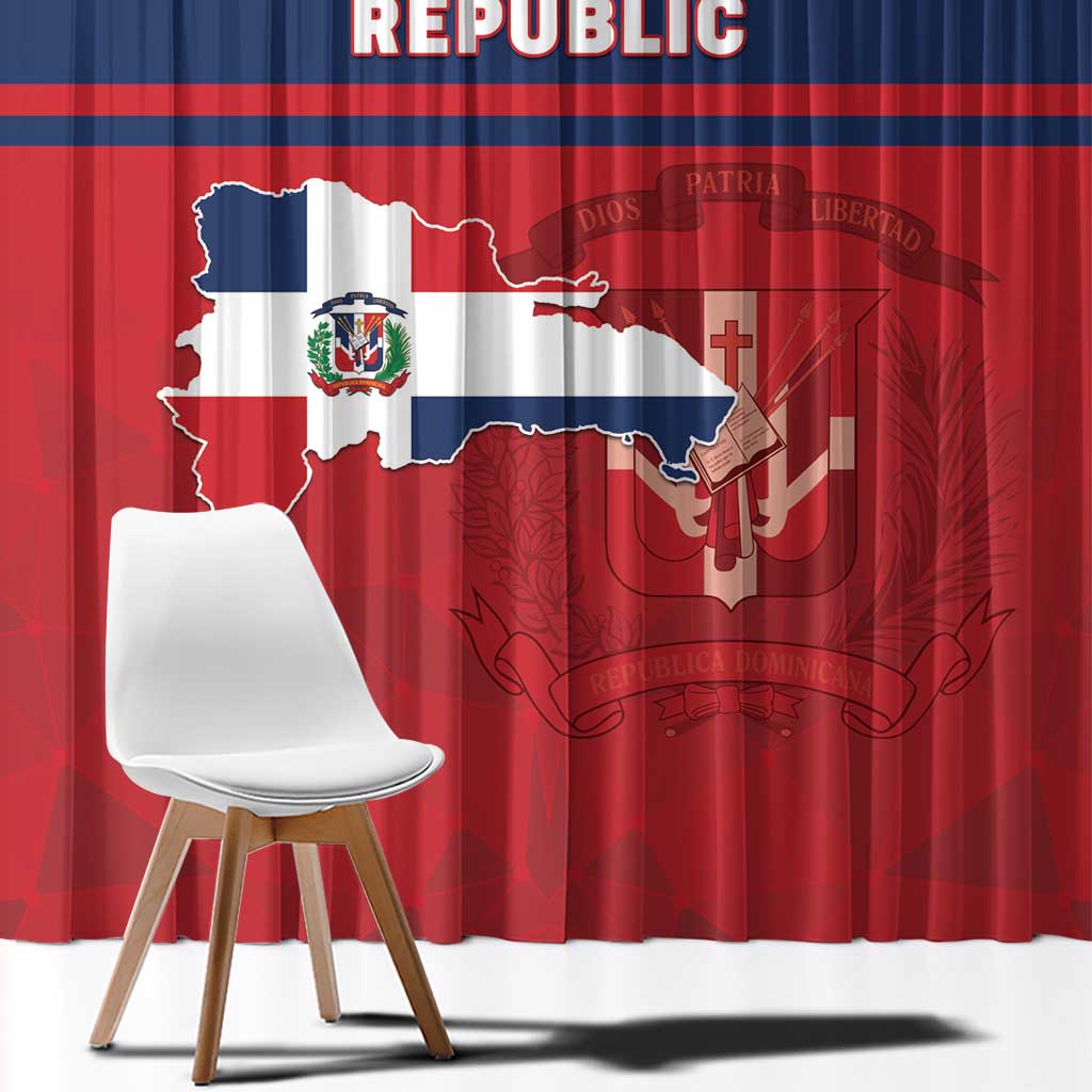 Dominican Republic Window Curtain Dominicana Flag Map