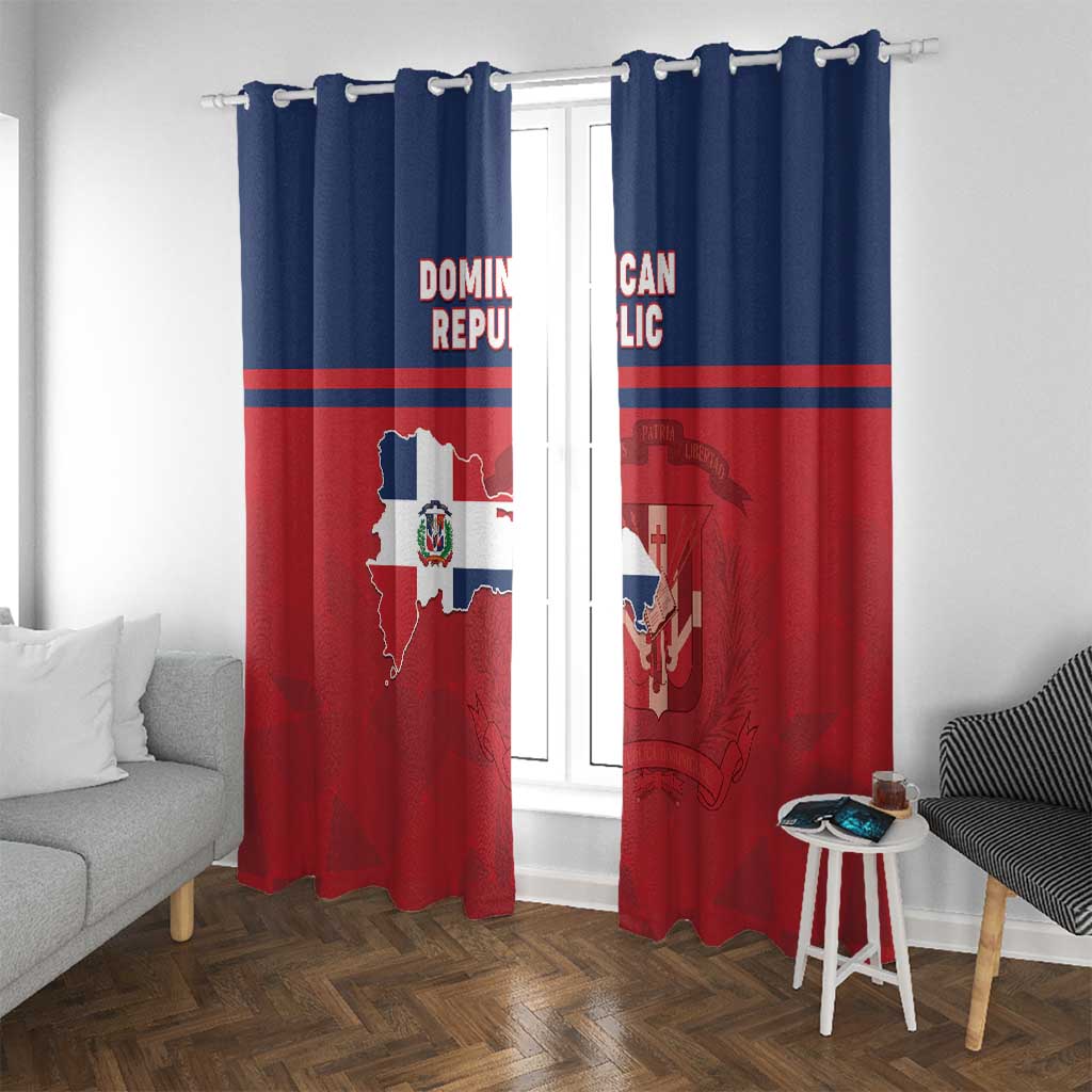 Dominican Republic Window Curtain Dominicana Flag Map