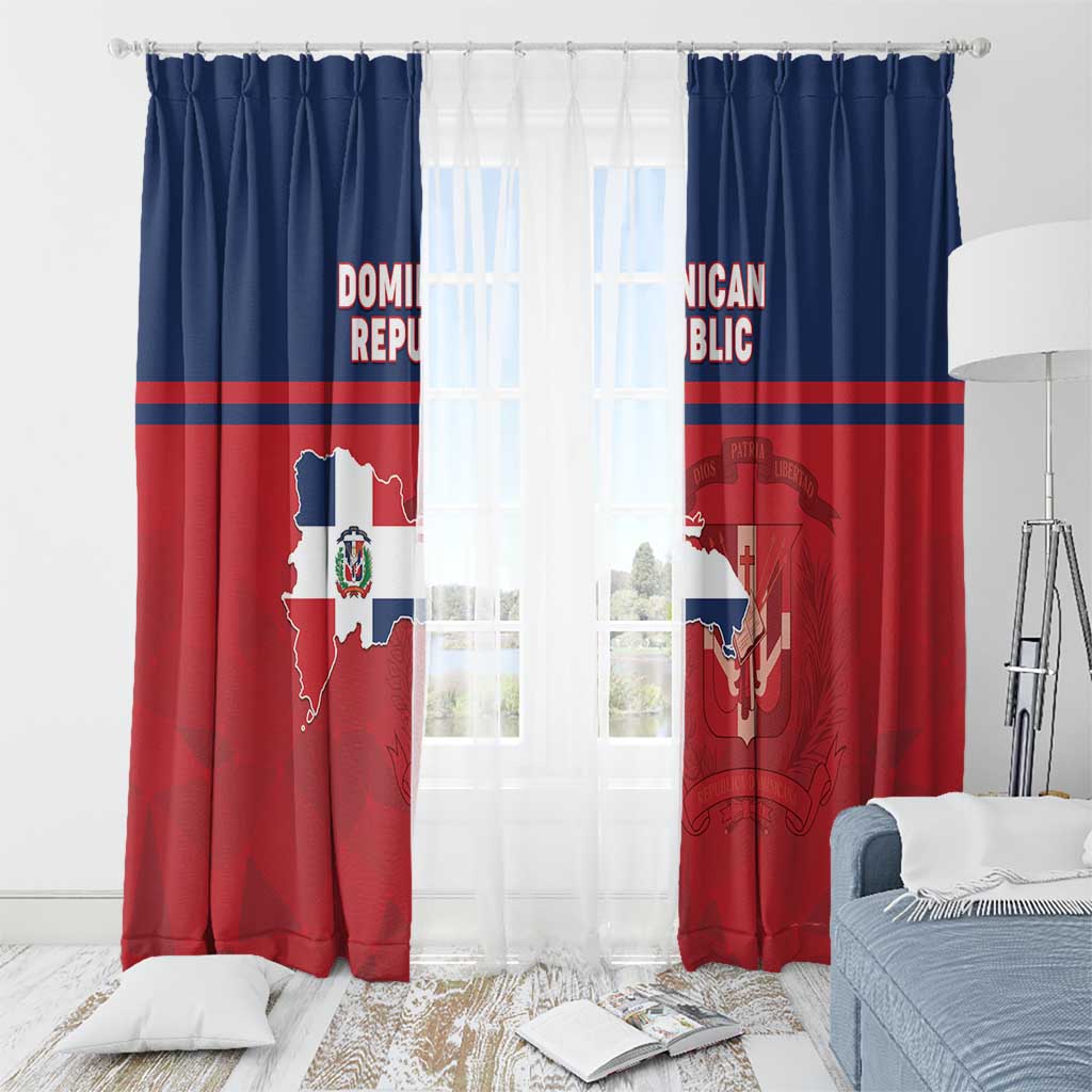 Dominican Republic Window Curtain Dominicana Flag Map