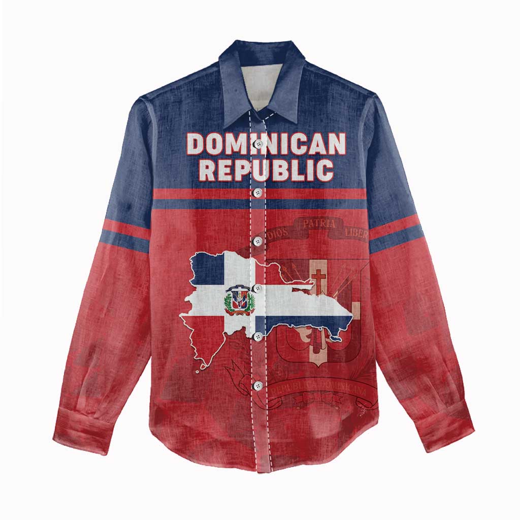 Personalized Dominican Republic Women Casual Shirt Dominicana Flag Map