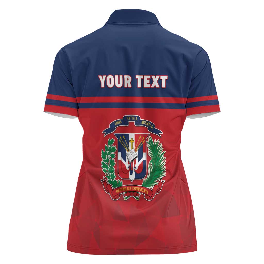 Personalized Dominican Republic Women Polo Shirt Dominicana Flag Map