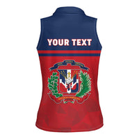 Personalized Dominican Republic Women Sleeveless Polo Shirt Dominicana Flag Map