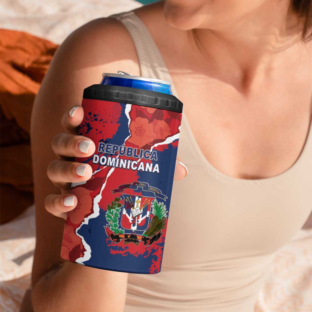 Personalized Dominican Republic 4 in 1 Can Cooler Tumbler Bayahibe Rose Unique Style