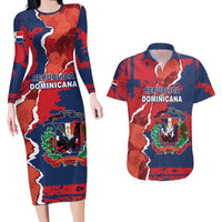 Personalized Dominican Republic Couples Matching Long Sleeve Bodycon Dress and Hawaiian Shirt Bayahibe Rose Unique Style