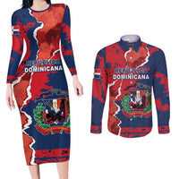 Personalized Dominican Republic Couples Matching Long Sleeve Bodycon Dress and Long Sleeve Button Shirt Bayahibe Rose Unique Style