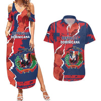 Personalized Dominican Republic Couples Matching Summer Maxi Dress and Hawaiian Shirt Bayahibe Rose Unique Style