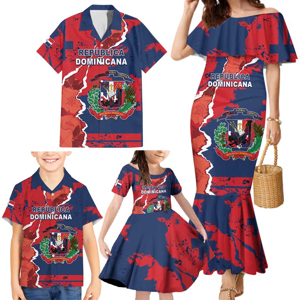 Personalized Dominican Republic Family Matching Mermaid Dress and Hawaiian Shirt Bayahibe Rose Unique Style