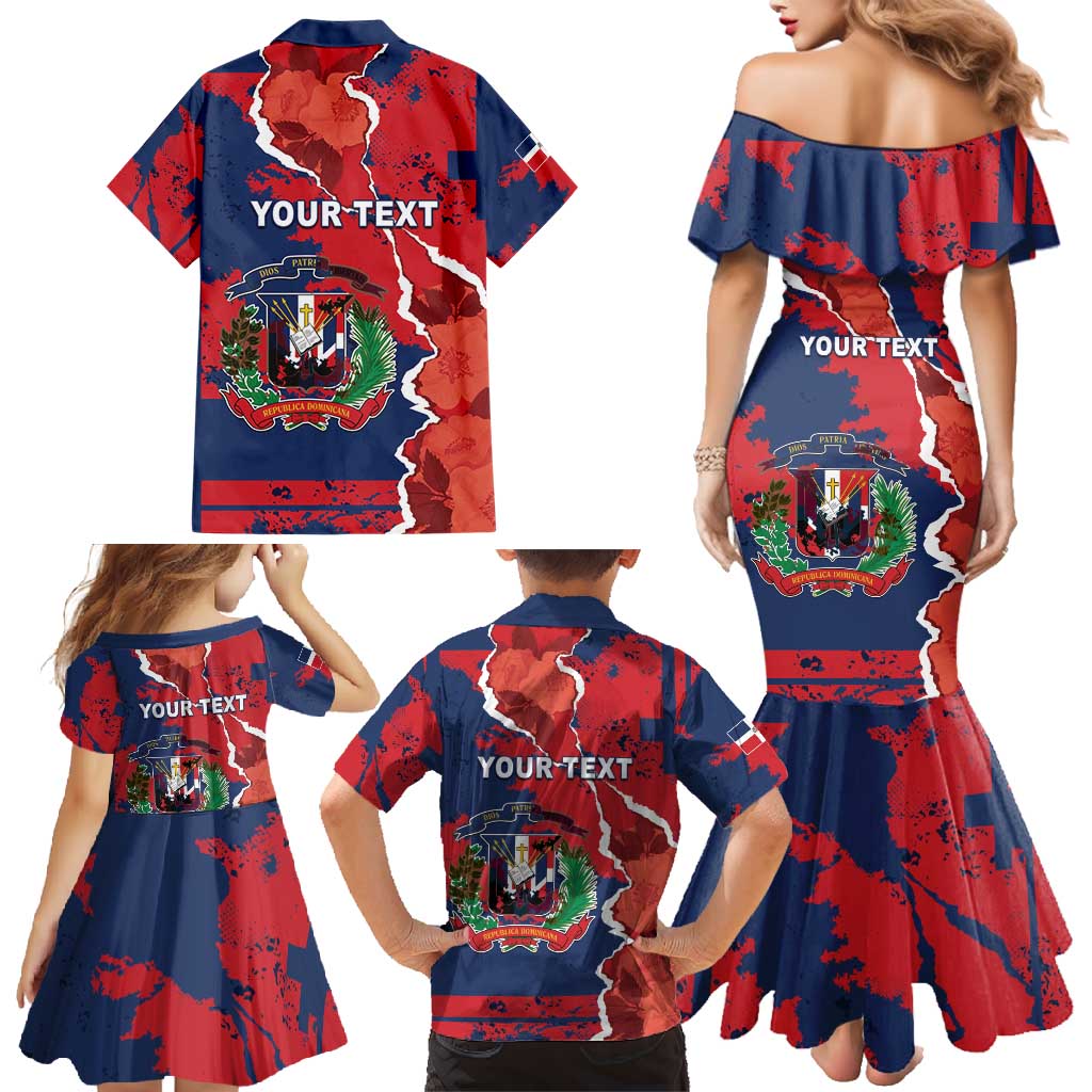 Personalized Dominican Republic Family Matching Mermaid Dress and Hawaiian Shirt Bayahibe Rose Unique Style