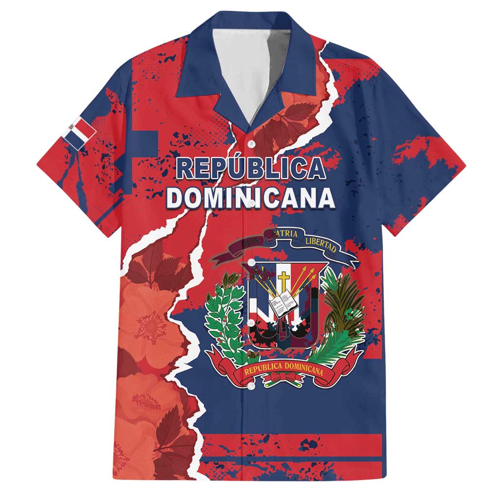 Personalized Dominican Republic Family Matching Off Shoulder Maxi Dress and Hawaiian Shirt Bayahibe Rose Unique Style