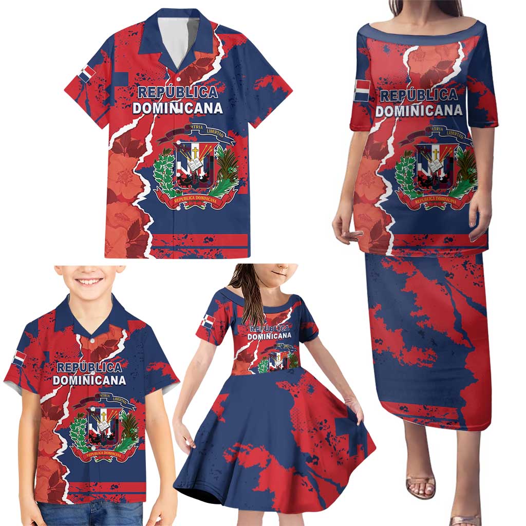 Personalized Dominican Republic Family Matching Puletasi and Hawaiian Shirt Bayahibe Rose Unique Style