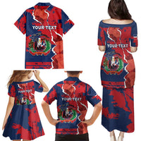 Personalized Dominican Republic Family Matching Puletasi and Hawaiian Shirt Bayahibe Rose Unique Style