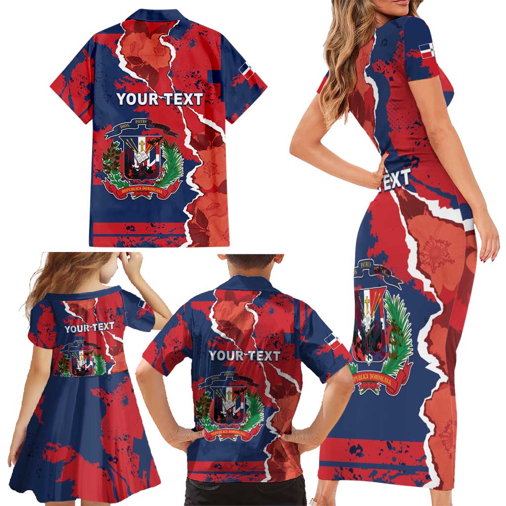 Personalized Dominican Republic Family Matching Short Sleeve Bodycon Dress and Hawaiian Shirt Bayahibe Rose Unique Style