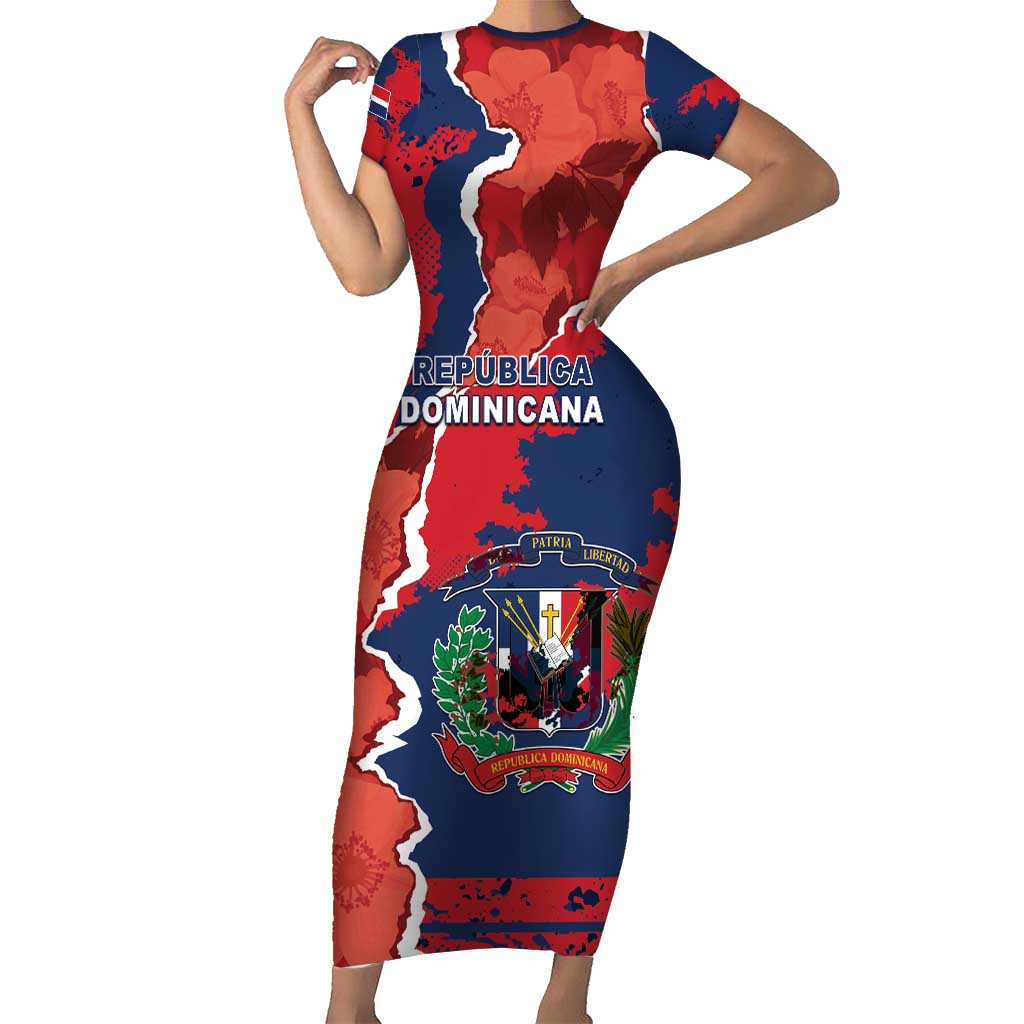 Personalized Dominican Republic Family Matching Short Sleeve Bodycon Dress and Hawaiian Shirt Bayahibe Rose Unique Style