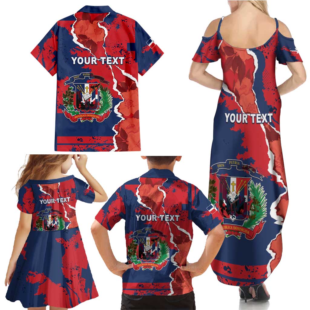 Personalized Dominican Republic Family Matching Summer Maxi Dress and Hawaiian Shirt Bayahibe Rose Unique Style