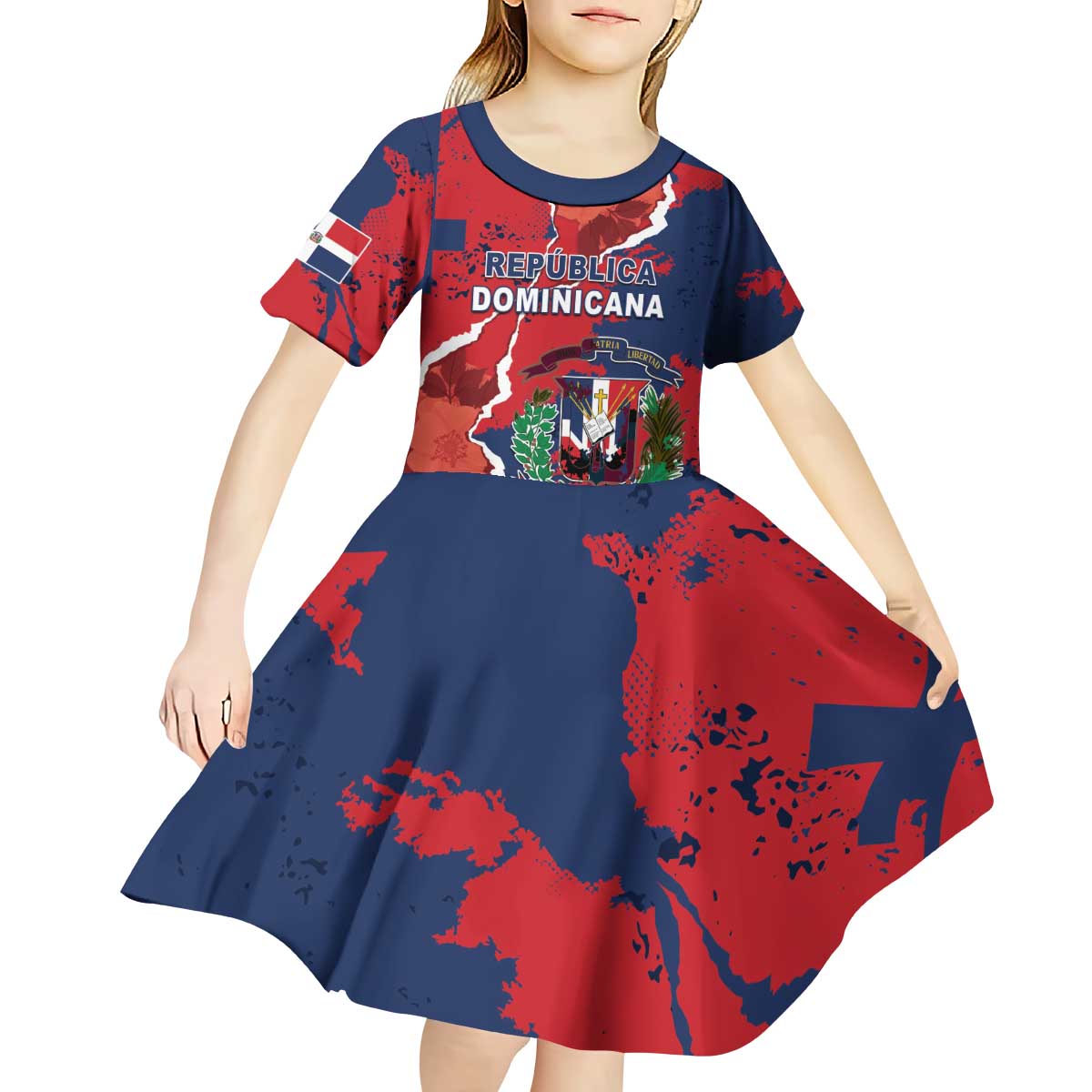 Personalized Dominican Republic Kid Short Sleeve Dress Bayahibe Rose Unique Style