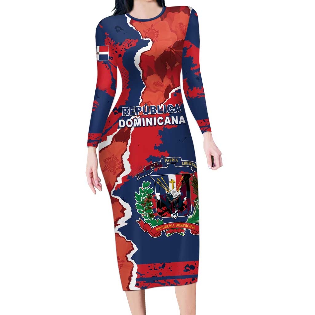 Personalized Dominican Republic Long Sleeve Bodycon Dress Bayahibe Rose Unique Style