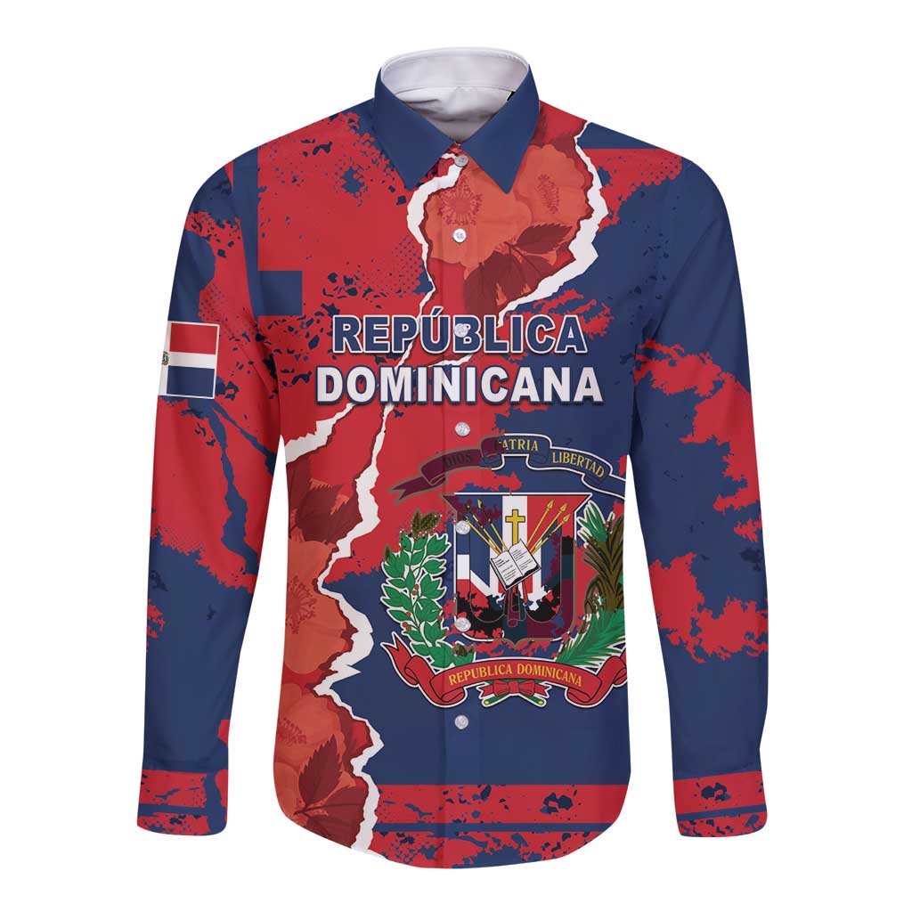 Personalized Dominican Republic Long Sleeve Button Shirt Bayahibe Rose Unique Style