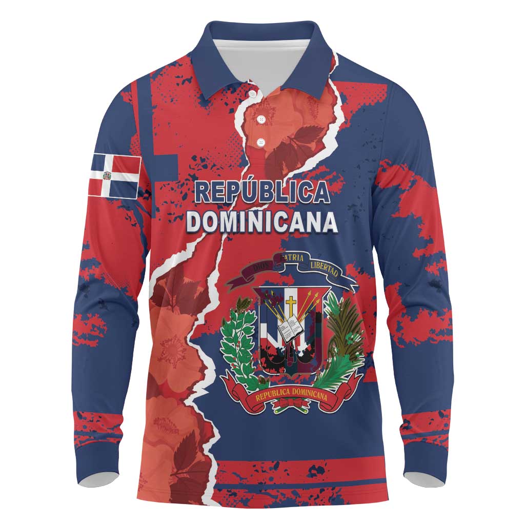 Personalized Dominican Republic Long Sleeve Polo Shirt Bayahibe Rose Unique Style