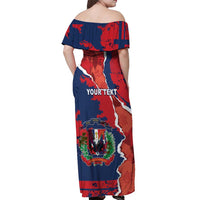 Personalized Dominican Republic Off Shoulder Maxi Dress Bayahibe Rose Unique Style