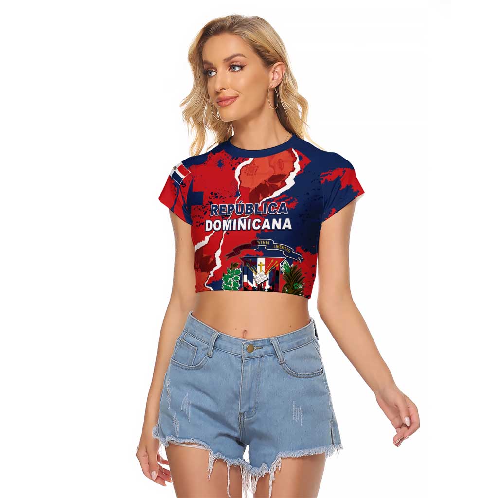 Personalized Dominican Republic Raglan Cropped T Shirt Bayahibe Rose Unique Style
