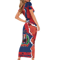 Personalized Dominican Republic Short Sleeve Bodycon Dress Bayahibe Rose Unique Style