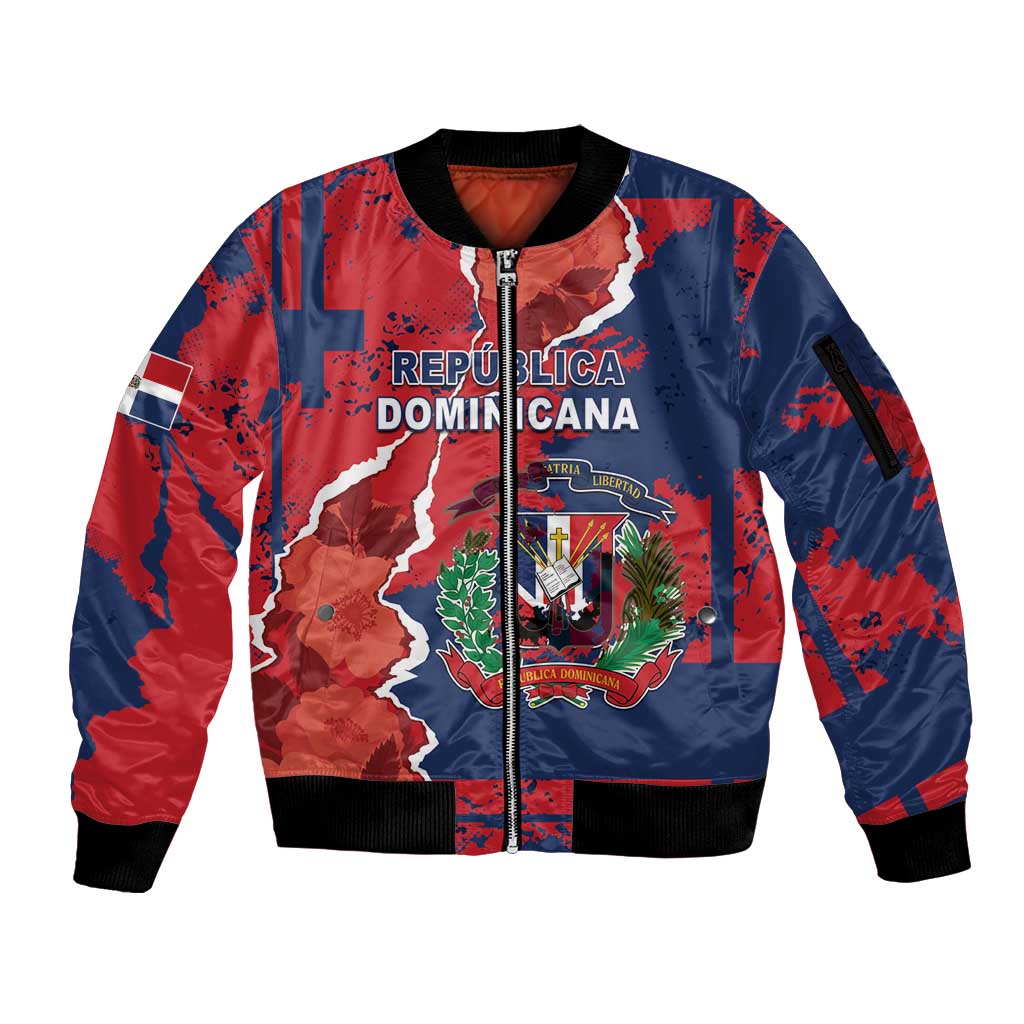 Personalized Dominican Republic Sleeve Zip Bomber Jacket Bayahibe Rose Unique Style