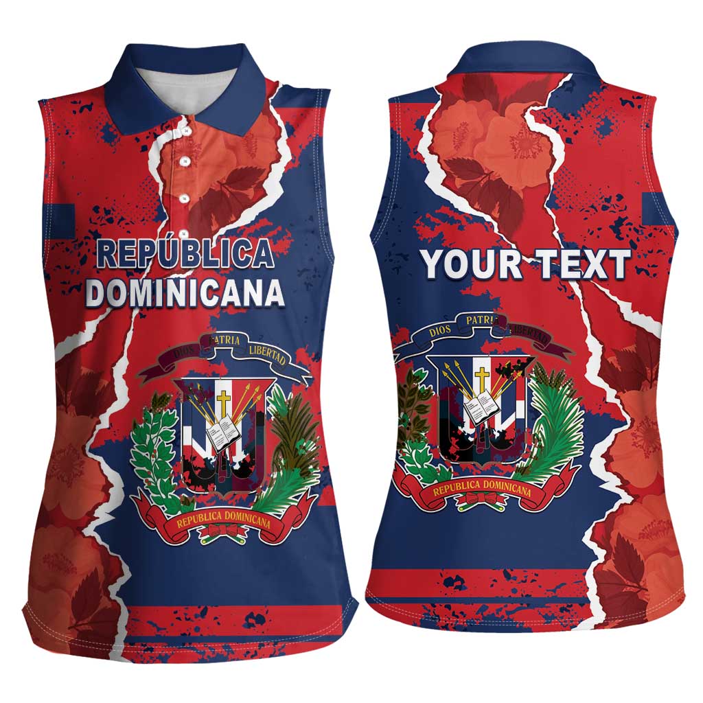 Personalized Dominican Republic Women Sleeveless Polo Shirt Bayahibe Rose Unique Style
