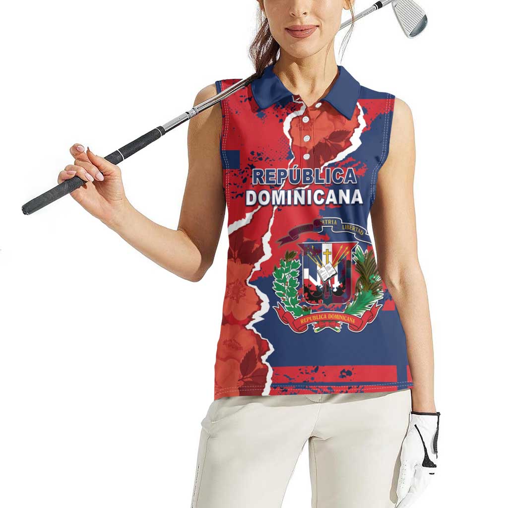 Personalized Dominican Republic Women Sleeveless Polo Shirt Bayahibe Rose Unique Style