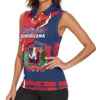 Personalized Dominican Republic Women Sleeveless Polo Shirt Bayahibe Rose Unique Style