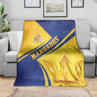 Barbados Gold Trident Blanket With Coat Of Arms