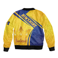 Barbados Gold Trident Bomber Jacket With Coat Of Arms