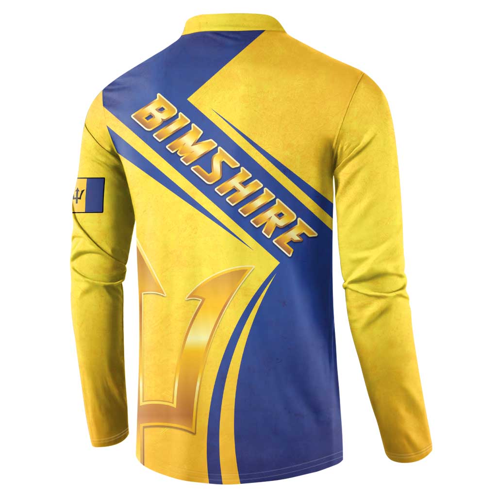 Barbados Gold Trident Button Sweatshirt With Coat Of Arms