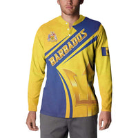 Barbados Gold Trident Button Sweatshirt With Coat Of Arms