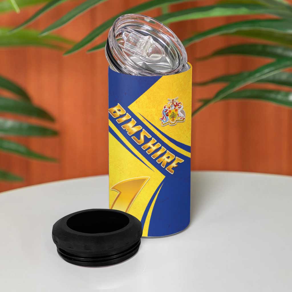 Barbados Gold Trident 4 in 1 Can Cooler Tumbler With Coat Of Arms
