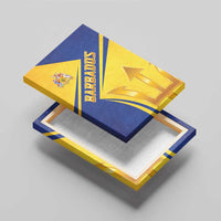 Barbados Gold Trident Canvas Wall Art With Coat Of Arms