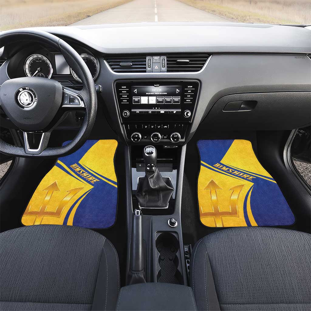 Barbados Gold Trident Car Mats With Coat Of Arms