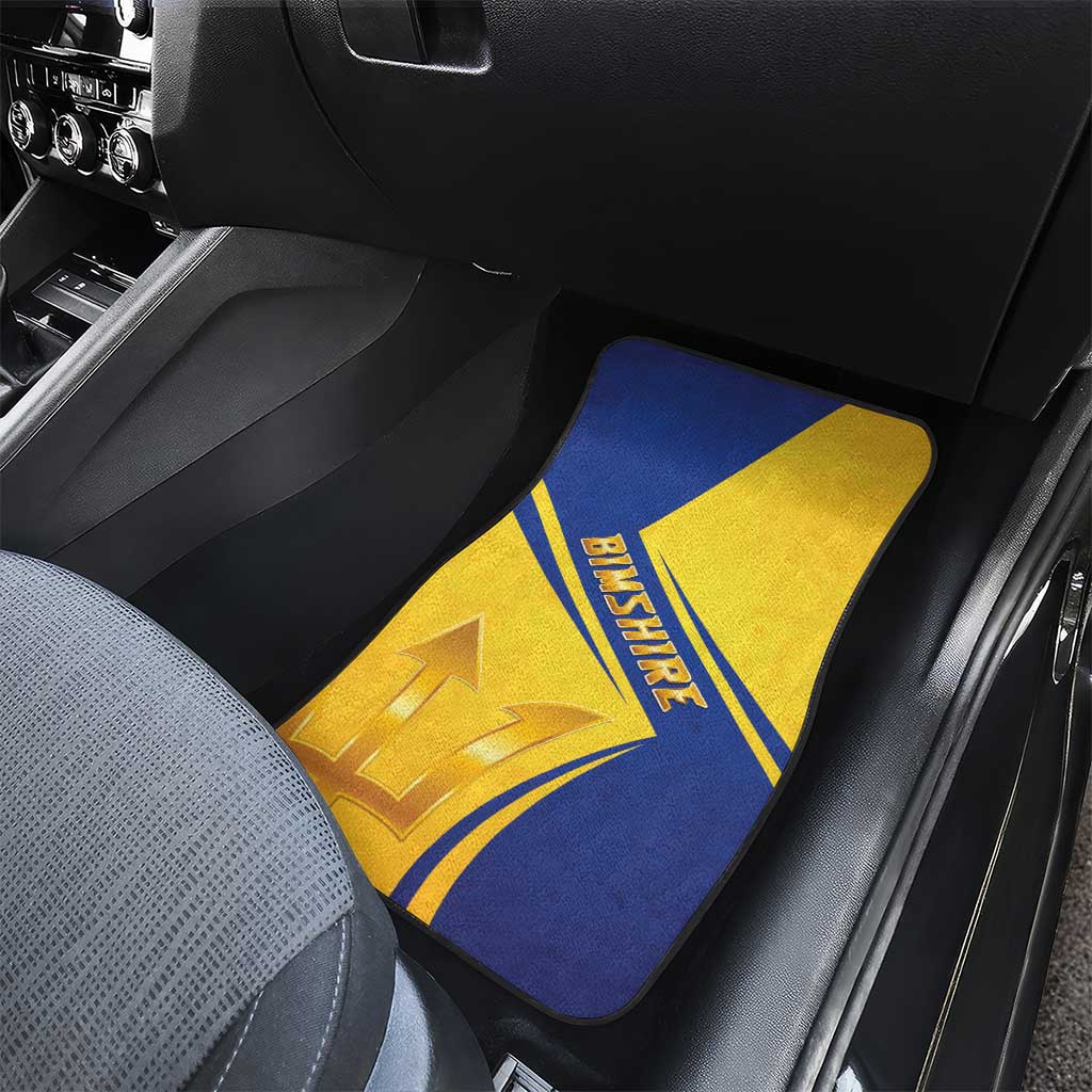 Barbados Gold Trident Car Mats With Coat Of Arms
