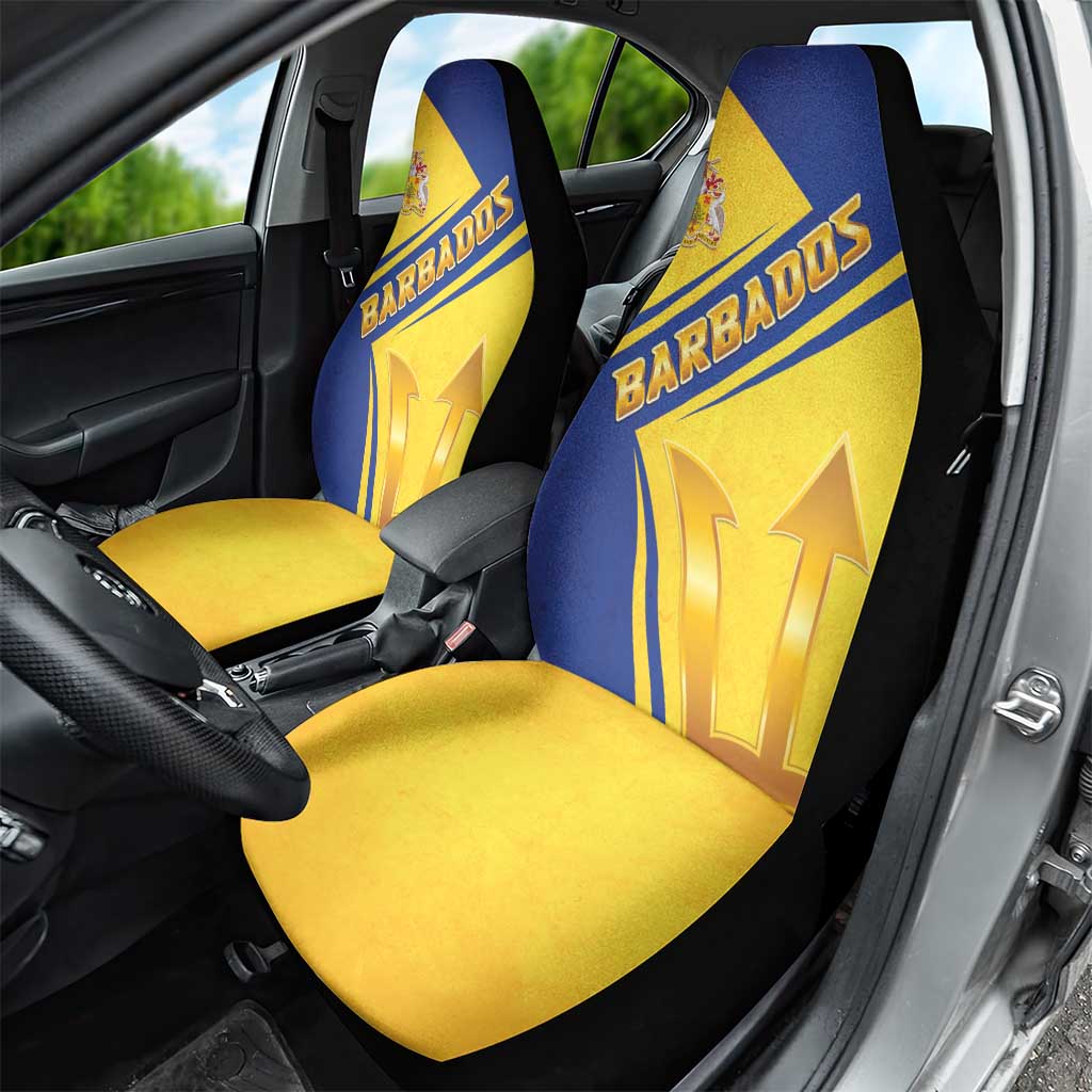 Barbados Gold Trident Car Seat Cover With Coat Of Arms