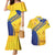 Barbados Gold Trident Couples Matching Mermaid Dress and Hawaiian Shirt With Coat Of Arms