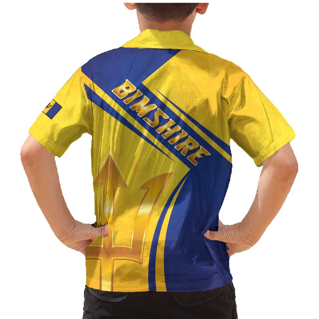 Barbados Gold Trident Family Matching Mermaid Dress and Hawaiian Shirt With Coat Of Arms