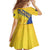 Barbados Gold Trident Family Matching Off Shoulder Maxi Dress and Hawaiian Shirt With Coat Of Arms