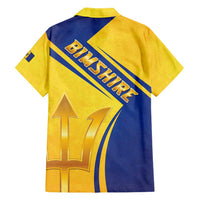 Barbados Gold Trident Family Matching Puletasi and Hawaiian Shirt With Coat Of Arms
