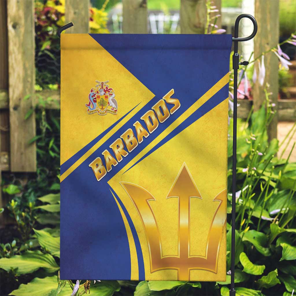 Barbados Gold Trident Garden Flag With Coat Of Arms