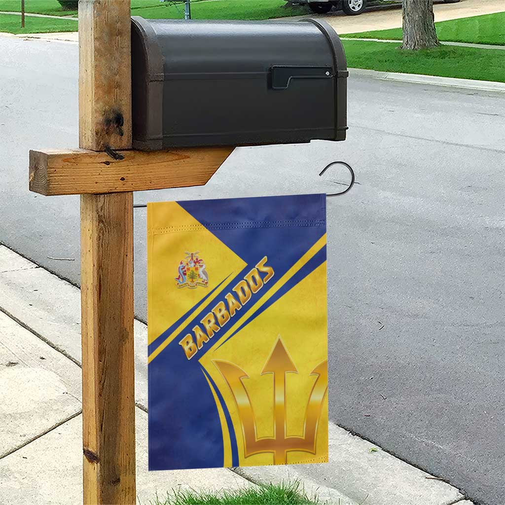 Barbados Gold Trident Garden Flag With Coat Of Arms